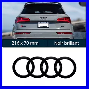 Emblème LOGO ARRIÈRE Pour AUDI A4 A6 Q3 Q5 Q7 NOIR BRILLANT 216mm Coffre ADHESIF - Foto 1 di 3