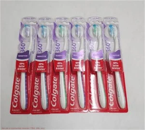 6 PACK !! Colgate 360 Sensitive Teeth Toothbrush with Tongue - Extra Soft - Picture 1 of 2
