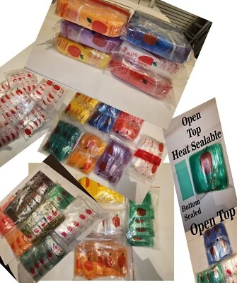 Apple Plastic Bags Baggies Jewelry Resealable Zipper Stamp 100-1000 pcs Bags lot - Image 1 of 4
