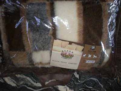 NEW  WOOL BERROR  PILLOW LONG  SHAPE EUROPEAN MADE WOOL GERMANY LARGE 15 X 23  - Image 1 of 4