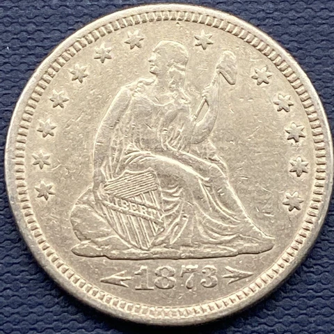 1873 Seated Liberty Quarter 25c Better Grade XF ++ #54541 Cover