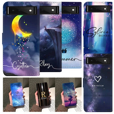 For Google Pixel 9 8A 7 Pro 7A 6 Flip Leather Personalised Name Phone Case Cover - Image 1 of 4