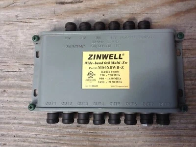 ZINWELL - Wide band 6x8 Multi-Switch for Ka/Ku Dish Antenna  Part #MS6X8WB-Z - Image 1 of 2