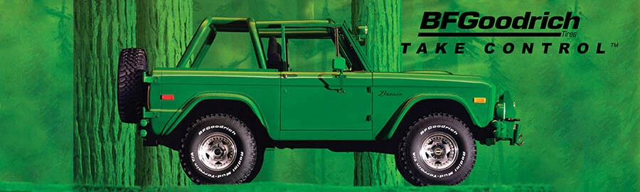 REPRODUCTION BF GOODRICH Banner 1971 FORD BRONCO 12"x40" - Image 1 of 1