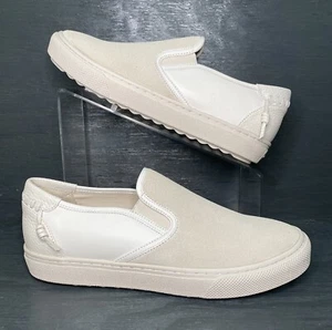 Coach weiße Leder Wildleder Slipper Schuhe G1668 Herren Größe 7,5 oder Damengröße 9 - Bild 1 von 5