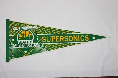 Vintage Seattle Supersonics NBA Full-Size Pennant 12x30" 90s NBA, Wincraft - Image 1 of 4