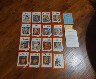 16 WWII Time Magazine Pony Issues Allied Leaders Patton FDR Pope Bergman etc - Image 1 of 4