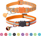 2 Pack Reflective Cat Collar Breakaway With Bell,Personalized Kitten Collars,Adj