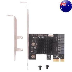 PCI-E 1x to SATA3.0 2 Port Adapter Riser 6Gbps PCI Express Expansion Accessories - Afbeelding 1 van 12