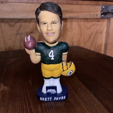 Hand Painted Bobble Head Brett Favre Green Bay Packers Bobble Dobbles MBNA.com Cover