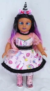 Einhorn Custom American Girl Puppe 18" blaue Augen und rosa Ombe Haare - Bild 1 von 6