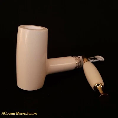 Bloque de póquer pipas de espuma de mar manipulador con pipa de fumar plateada estuche 256 Foto 1 de 4