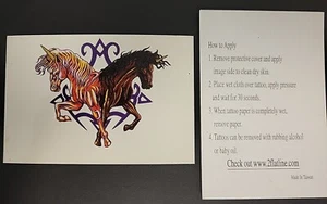Tribal Unicorns Vintage Vending Machine Temporary Tattoo - Picture 1 of 1