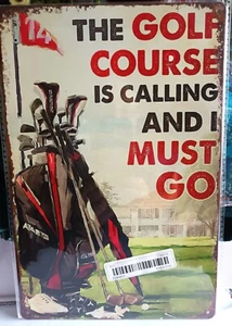 Golf Vintage Style Metal Wall Hanging Sign 20 x 30cm Fathers Day Gift Man Cave - Picture 1 of 1