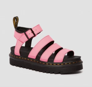NEU Dr. Martens Blaire Sandalen rosa Limonade Hydro Leder Größe 10 SELTEN Dokument - Bild 1 von 6