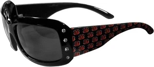 NFL Cincinnati Bengals Women's Bling Rhinestone Designer Sunglasses - Picture 1 of 1