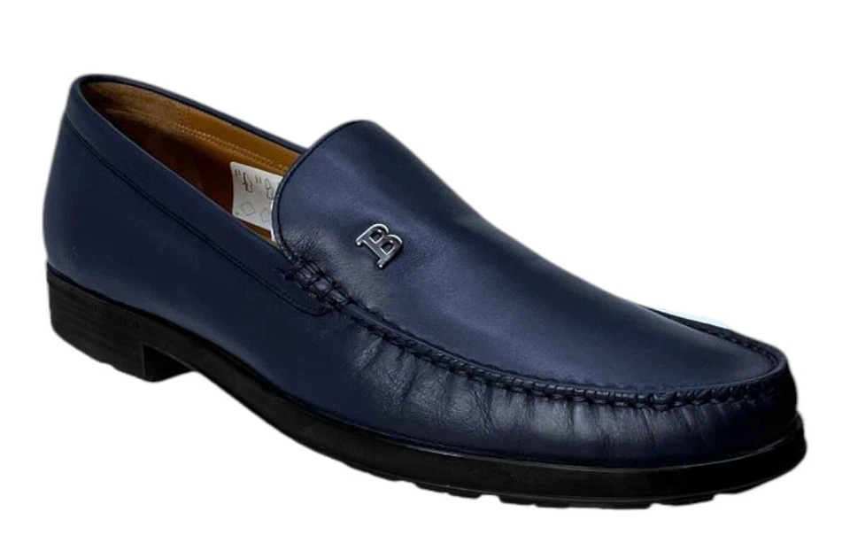 Mocasines con caja Bally Sistri 6230248 de cuero liso de becerro azul marino para hombre G2U Foto 1 de 4