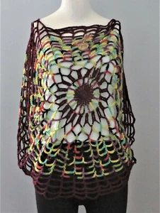 New CYNS Crochet Size M Multicolor Loose Fitting Sleeveless Boho Blouse Tops - Picture 1 of 7