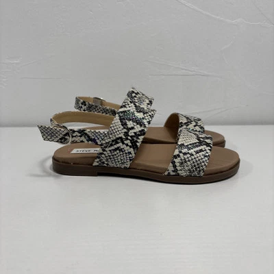 Sandalias Steve Madden JDarcy piel de serpiente niñas talla 2 sin cordones con hebilla punta abierta Foto 1 de 4