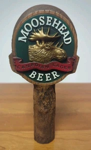 Grifo de cerveza vintage Moosehead Canadian Lager imitación madera mango bar hombre cueva 7" - Imagen 1 de 19