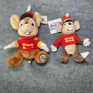 2 Vintage Disney Store Timothy Dumbo Mini Sitzsack Plüsch 8 Zoll & 10 Zoll - Neu mit Etikett - Bild 1 von 14