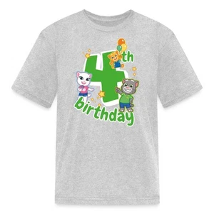 Talking Tom & Friends 4th Birthday Kid's T-Shirt - Picture 1 of 22