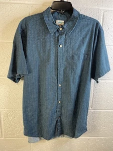 Vintage Hobie Hawaiian Shirt Mens Size XL Green Print Missing Button USA Made - Picture 1 of 10