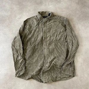 Covinton Corduroy Shirt Mens XL Cord Long Sleeve Button Up Top, Green - Picture 1 of 8