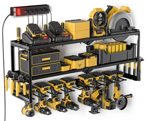 Power Tool Organizer with Charging Station, Garage Storage Shelf with 6 Outle... - Bild 1 von 9