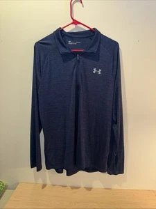 Under Armor Shirt Herren L locker 1/4 Reißverschluss langarm dunkelblau leicht - Bild 1 von 7