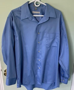 Geoffrey Beene Men's Wrinkle-Free Light Blue Sateen Dress Shirt XL - 17 1/2 X 34 - Picture 1 of 4