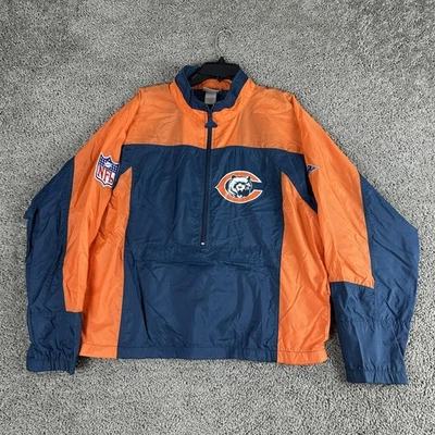 Chaqueta de Colección Chicago Bears Para Hombres Grande Azul Naranja NFL Fútbol Pullover Años 90 Foto 1 de 4