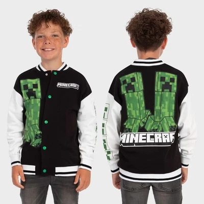 Minecraft Bomber Jacket | Kids Varsity Jacket | Boys Creeper Jacket - Image 1 of 4