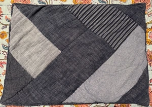 1 Pottery Barn Teen Denim X Quilted Pillow Sham Standard Navy Blue Cotton - Picture 1 of 5