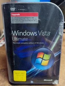 Microsoft Windows Vista Ultimate Upgrade 32 Bit & 64 Bit DVD's  -RETAIL BOX- - Picture 1 of 3
