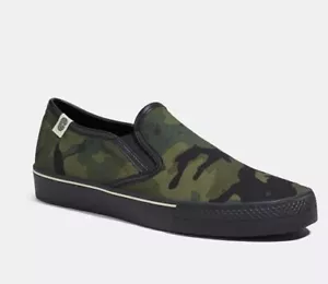 Coach Men’s Canvas Slip on Skate Sneaker Size 8.5D Color Camo CA011 - Picture 1 of 6