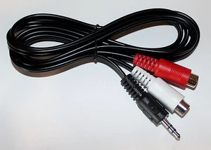 (1,39€/m) 1,5m Audio-Kabel 2x Cinch-Buchse auf 1x Klinken-Stecker 3,5 mm Stereo - Bild 1 von 2