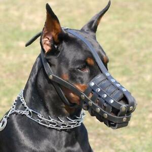 Best Doberman Dog Muzzle Size Leather Basket Ventilated Strong Soft Padded UK
