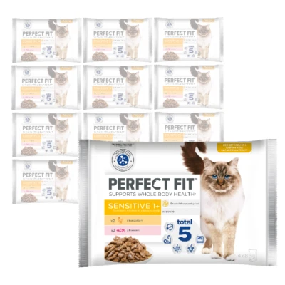 Perfect Fit Sensitive 52x85g Feuchtfutter Für Katzen Mit Hähnchen Lachs In Soße - Bild 1 von 4