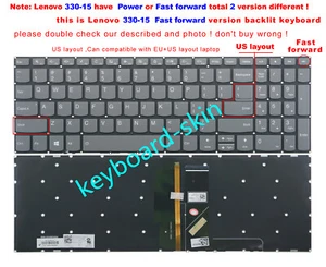 Fast forward For Lenovo 330-17AS 330-17 330-17IKB 520-15ISK Backlit US Keyboard - Picture 1 of 7