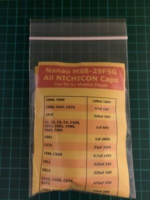 Cap Kit Révision Écran Sega Borne Arcade Astro City Nanao MS8 29FSG Nichicon