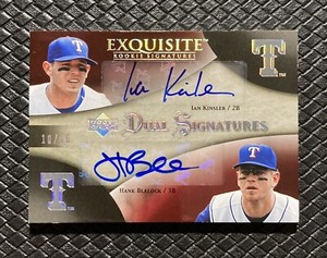 IAN KINSLER HANK BLALOCK 2007 UD Exquisite Gold Dual Auto 10/10 Rangers Ebay 1/1