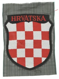 Wehrmacht Kroatische Armee Freiwilliger ""HRVATSKA"" BeVo Ärmelschild - Bild 1 von 2