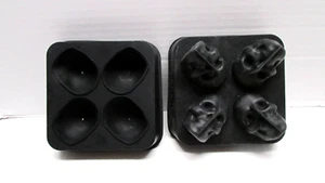 Bandeja de cubitos de hielo de silicona molde de hielo con forma de calavera distintiva de 2 piezas para el hogar - Imagen 1 de 4
