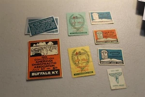 CHIROPRACTIC LOT OF 8 LABELS / POSTER STAMP MINT H MEDICAL - Picture 1 of 1