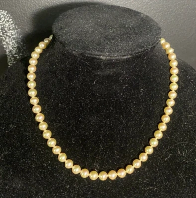 Majorica Knotted Pearl Necklace - 925 clasp, signed and security chain - Image 1 of 4