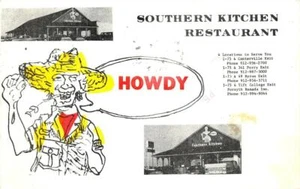 SOUTHERN KITCHEN RESTAURANT Byron, GA "Howdy" Roadside 1979 Vintage Postcard - Bild 1 von 2