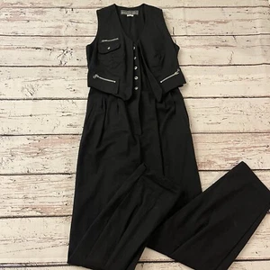 Vintage 80's Karen Alexander Denim Sexy Jumpsuit Size 6 Black Women’s - Picture 1 of 10