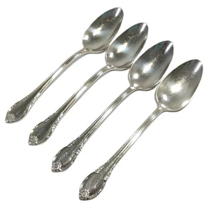 REMEMBRANCE Four Teaspoons 1847 Rogers Bros IS Silverplate 6 1/8 Inches Long - Picture 1 of 2