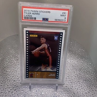 2019-20 Panini Stickers Tyler Herro Rookie Rc #91 PSA 9 Miami Heat - Image 1 of 4